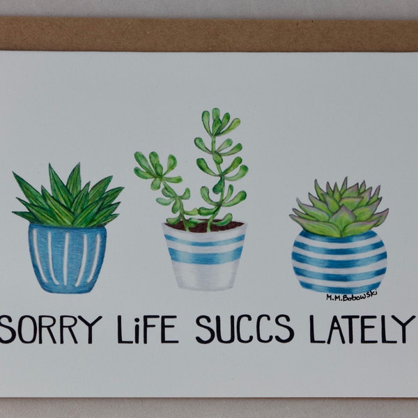 greeting card: sorry life sucks | life sucks | blank card | thinking of you | i'm here for you | encouragement