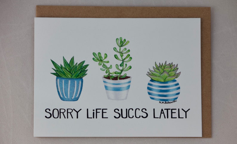 greeting card: sorry life sucks life sucks blank card thinking of you i'm here for you encouragement image 1