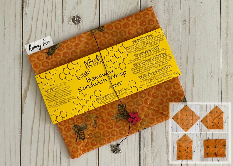 Reusable Beeswax Wraps | Alternative Plastic Wrap | Donation Made w/ Every Order image 6