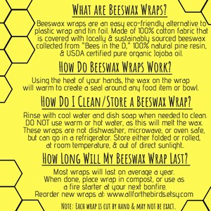 Reusable Beeswax Wraps | Alternative Plastic Wrap | Donation Made w/ Every Order image 2
