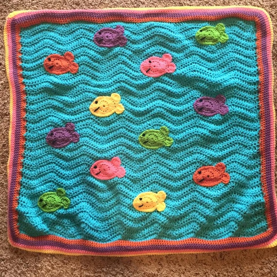 Items similar to School of Fish Blanket/Play Mat on Etsy