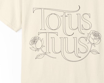 Totus Tuus Shirt • Pink Catholic Tee • Minimal Rose Christian T-Shirt • Marian Aesthetic Shirt • Cute Faith Shirt unisex tee
