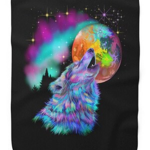 Wolf Sherpa Fleece Decke