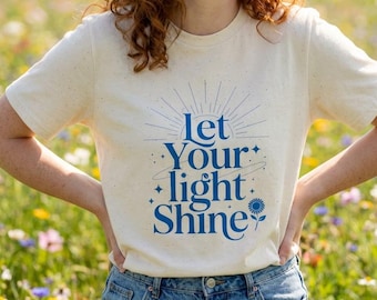 Let your light shine joyful christian unisex t shirt, christian tee shirt quote minimalist t shirt