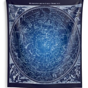 Tapisserie de carte des étoiles, constellations, étoiles d'astrologie Tentures murales d'intérieur