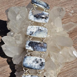 Dendritic Opal Bracelet, Sterling Silver