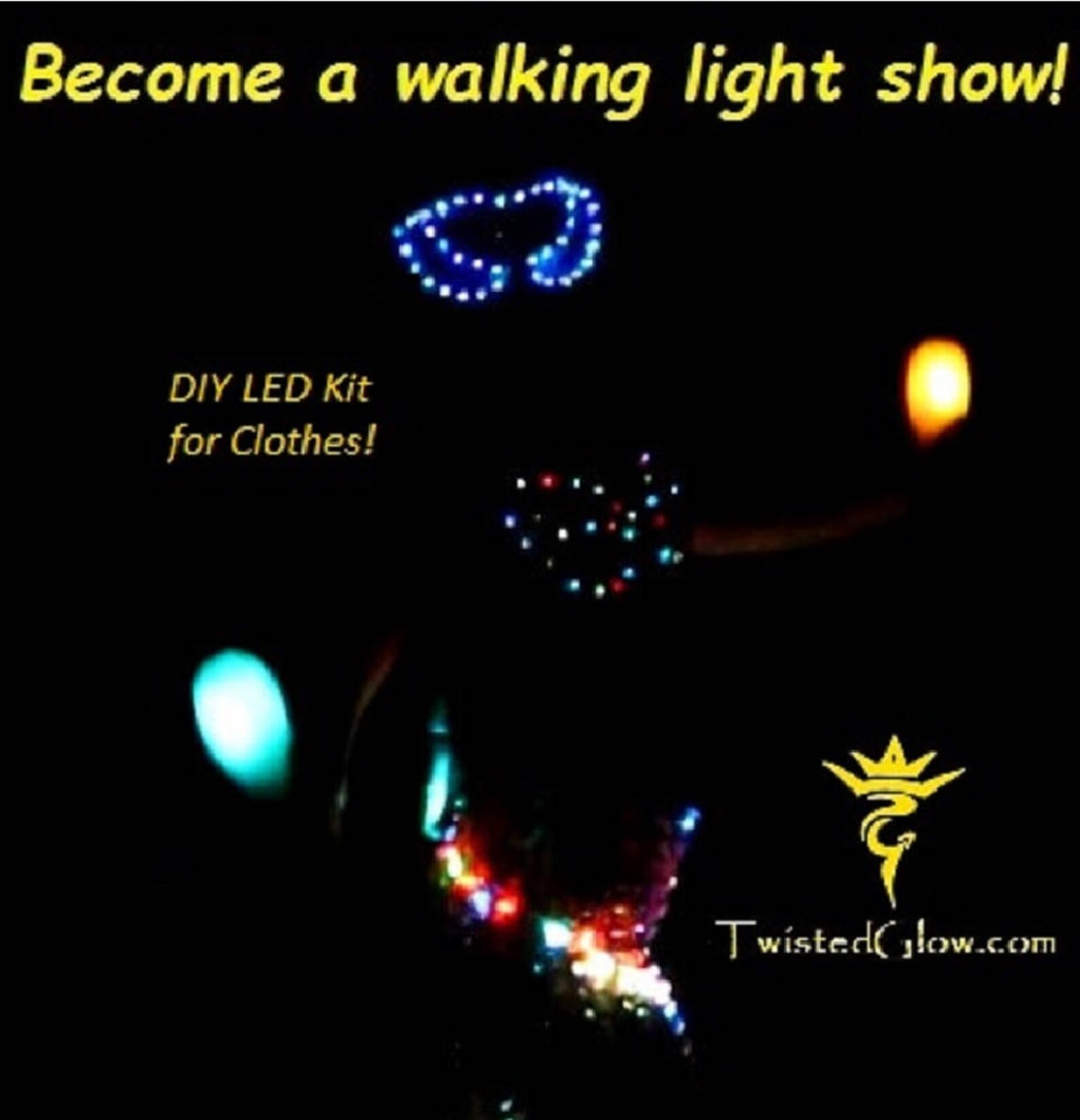 Make an LED Costume in minutes Rechargeable 4mode DIY LED Etsy