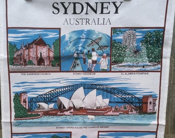 New South Wales - Sydney - Tea Towel - linen - Souvenir Dish Cloth