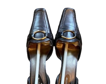 The Liz Luster Pumps: Y2K 90s Vintage Liz Claiborne Flex Espresso Chiffon Luster Leather Heels | Size 7.5 | Like New w/ Box