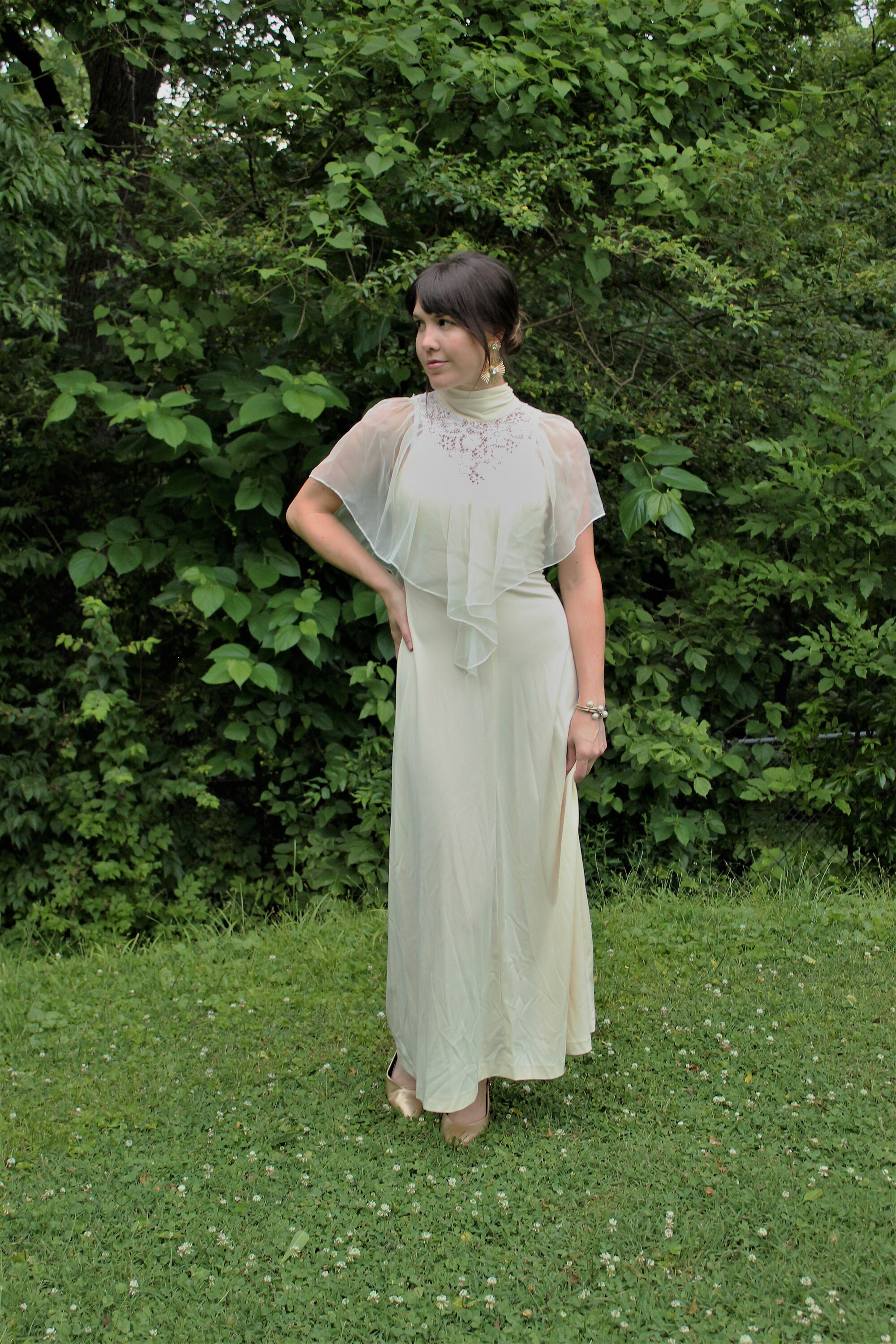 Sheer Cape Dress 70s - Etsy