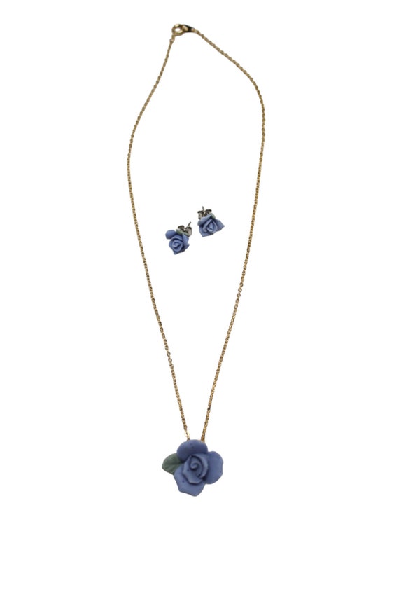 The Blue Bloom Necklace Earring Set: Beautiful 196