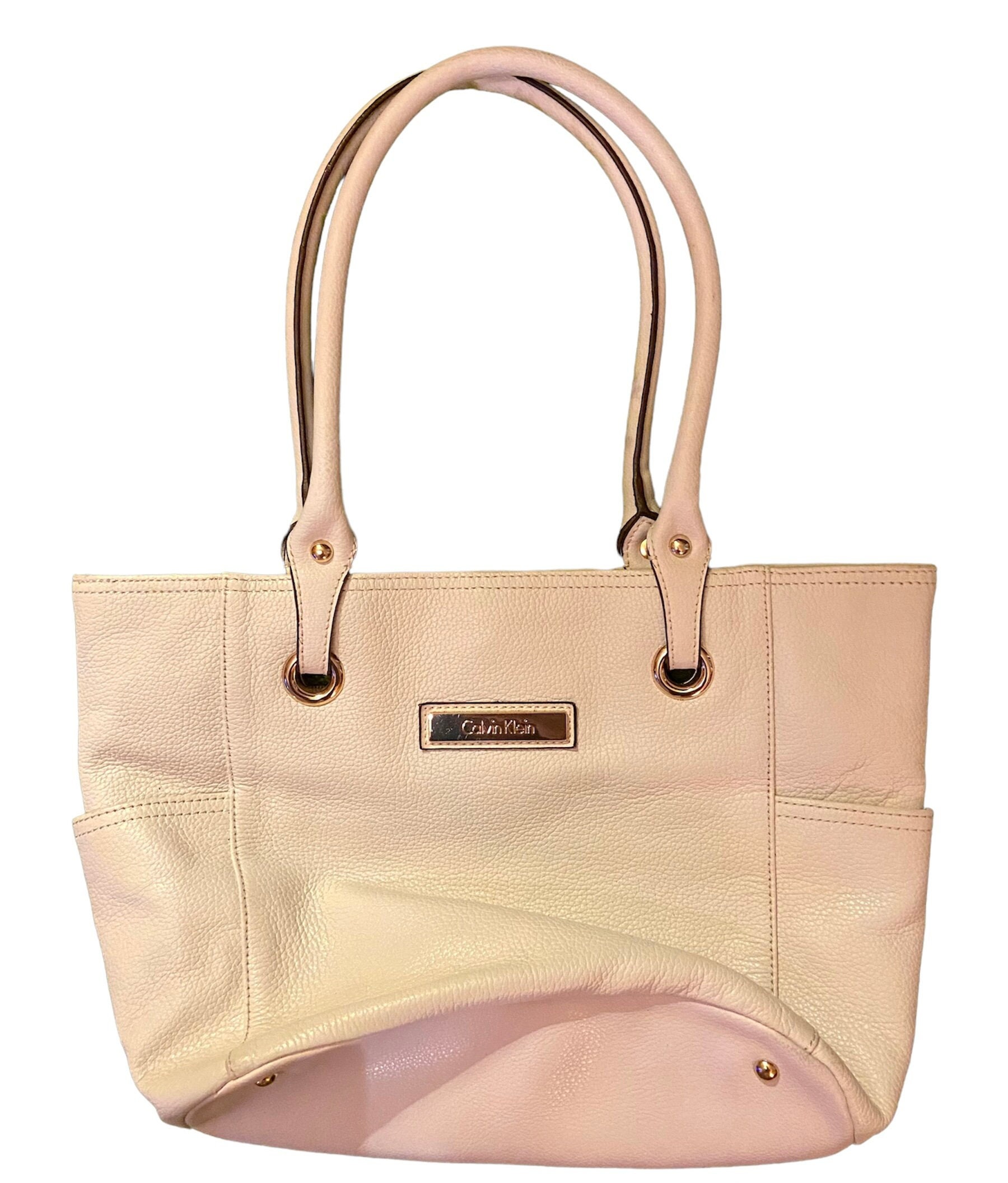 The CK Bag: Vintage Calvin Klein White Leather Hand Bag 