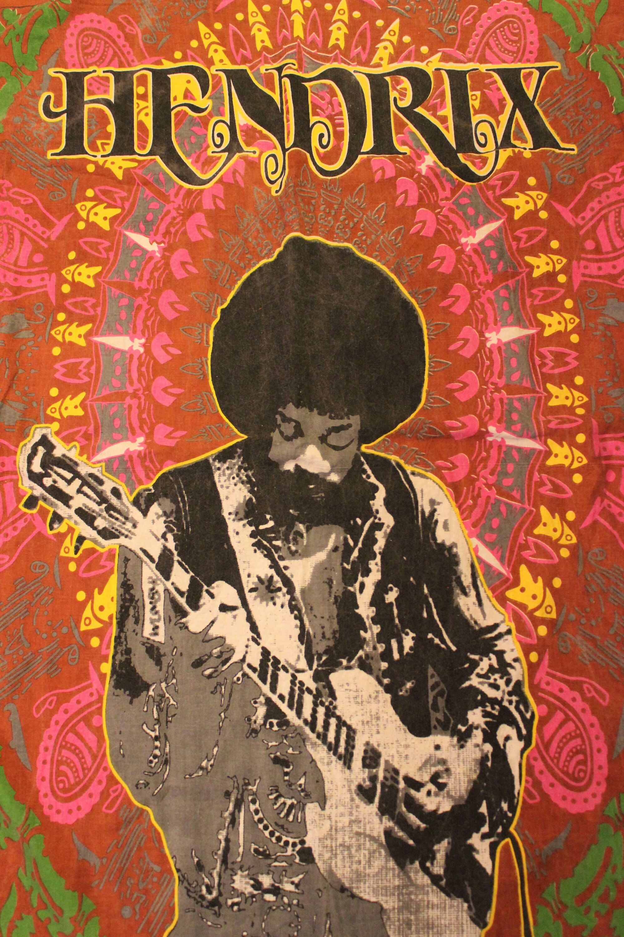 The Hendrix Tapestry Retro Jimi Hendrix Electric Guitar Groovy Mandala Wall Art Indian Decor Hippie Voodoo Child Psychedelic Tapestry Etsy
