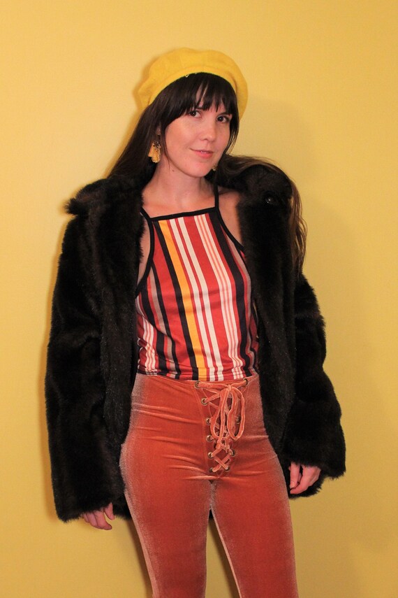 The Pipe Dream Faux Fur Coat: 1980s Vintage Fake M