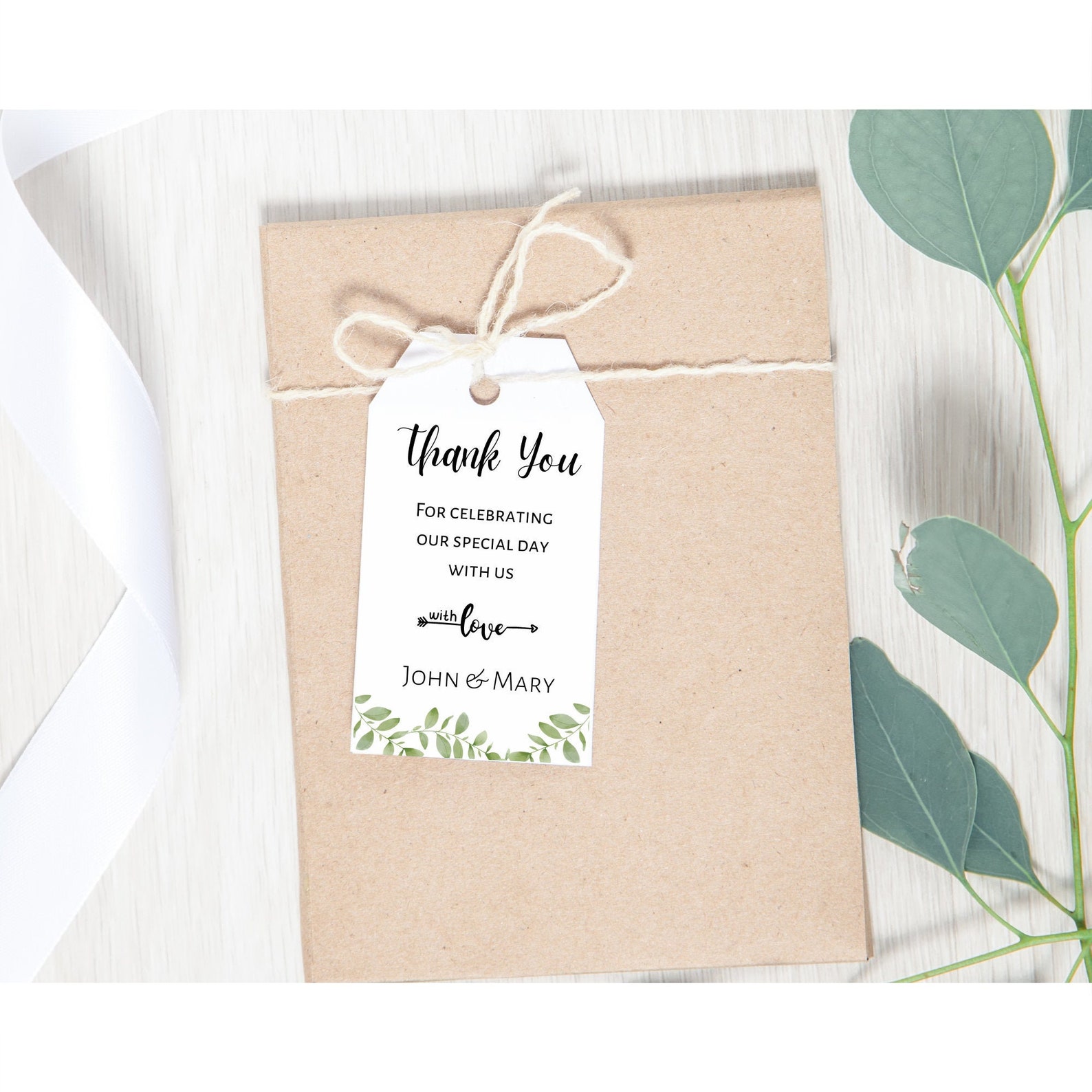 Wedding Favor Thank You Tag Template Canva Gift Tag Etsy