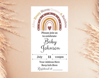 Rainbow Baby Shower Invitation