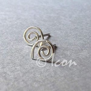 Silver Spiral Post Earrings Small Coil Stud Earring, Simple Minimal Earring, Handmade Modern Silver Jewelry gift for her, minimal jewelry