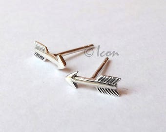 Silver Stud Earrings, Tiny Arrow Post Earring Arrow Studs Minimal Earring Outdoor Gift Simple Silver Jewelry gift for her womens unique gift