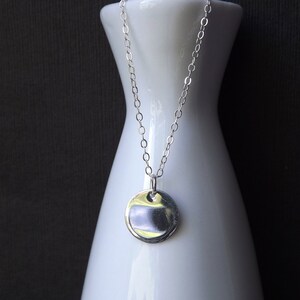 Silver Circle Necklace Sterling Silver Disc Pendant Modern Simple Necklace Geometric Minimalist Sterling Silver Jewelry gift