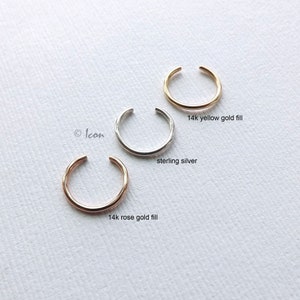Simple ear cuff set of 3, skinny ear cuff, thin band earcuff, ear wrap, no pierce, silver, yellow gold, rose gold minimal ear cuff earring