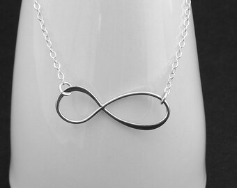 Infinity Necklace Simple Silver Necklace Infinity Pendant Modern Necklace Minimalist Jewelry gift for her, Closeout ON SALE