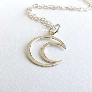 Crescent Moon Necklace Tiny Silver Moon Necklace Half Moon Necklace Open Moon Pendant New Moon Minimal Moon Celestial Jewelry gift
