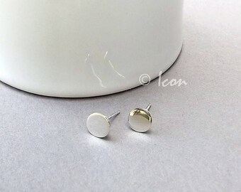 Silver Stud Earrings, Dot Post Earring, Circle Studs, Round Posts, Minimal Stud Earring, Simple Sterling Silver Jewelry gift by Icontrived