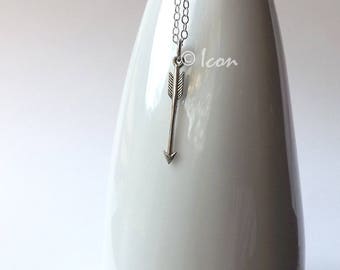 Arrow Necklace Silver Arrow Pendant, Small Arrow Necklace, Simple Silver Minimal Jewelry Gift for her  adventure gift womens gift