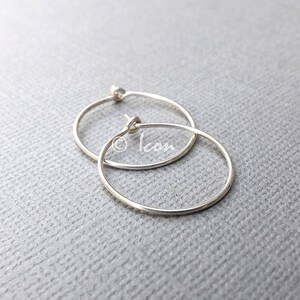 Silver Hoop Earrings, Simple Hoops, Sterling Silver Hoops, Lightweight Minimal Hoop, Handmade Hoop Earring custom hoops gift for her him