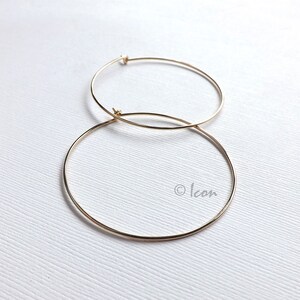 Gold Hoop Earrings, Large Gold Hoops, 14k Gold Filled Hoops, Simple Hoop Earring, Minimal Handmade Earrings Wire Hoop Earrings gift idea