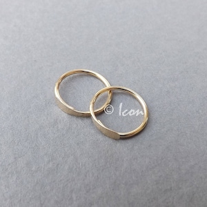Gold Sleeper Hoop Earrings, Open Hoop, 14k Gold Filled Hoops, Small 10mm Endless Hoop, Sleeper Hoop Earring, Minimal custom handmade jewelry