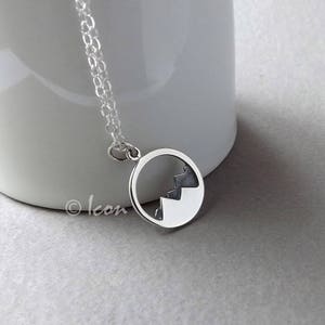 Silver Mountain Necklace, Mountain Range Pendant, Outdoor Nature Necklace, Nature Jewelry gift outdoor gift adventure gift, Mountain Jewelry