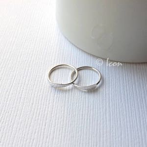 Sleeper Hoop Earrings, Open Hoop Silver Hoops, Small 10mm Simple Hoop Earring, Minimal Huggie Hoop, handmade hoop everyday earrings image 1