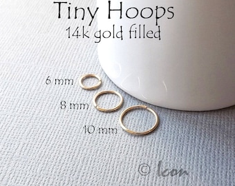 14k Gold Filled Hoop Earrings, Small Huggie Earring, Tiny Gold Hoops minimalist Jewelry Gift
