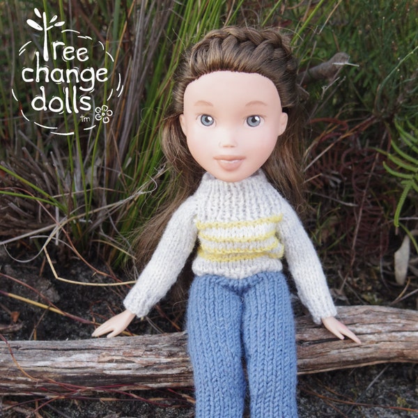 Tree Change Dolls® Doll #120 OOAK, repainted, restyled, second-hand doll upcycled by artist Sonia Singh