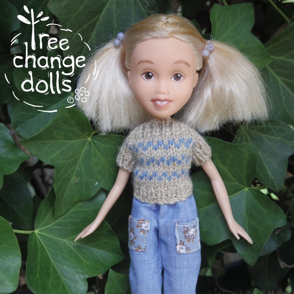 Tree Change Dolls® Doll #260 OOAK, repainted, restyled, second-hand doll, upcycled by artist Sonia Singh