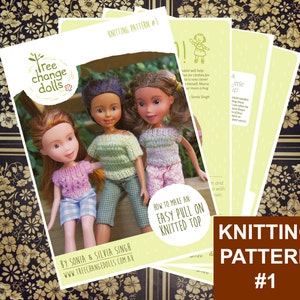 Tree Change Dolls® Knitting Pattern 1, Easy Pull On Knitted Top, by Sonia and Silvia Singh image 1