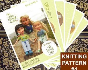 Tree Change Dolls® Knitting Pattern #4 Two Button Cardigan, by Sonia and Silvia Singh