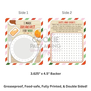 Support résistant à la graisse (Elf) carte J'ai fait le petit déjeuner pour vous (paquet de 10)