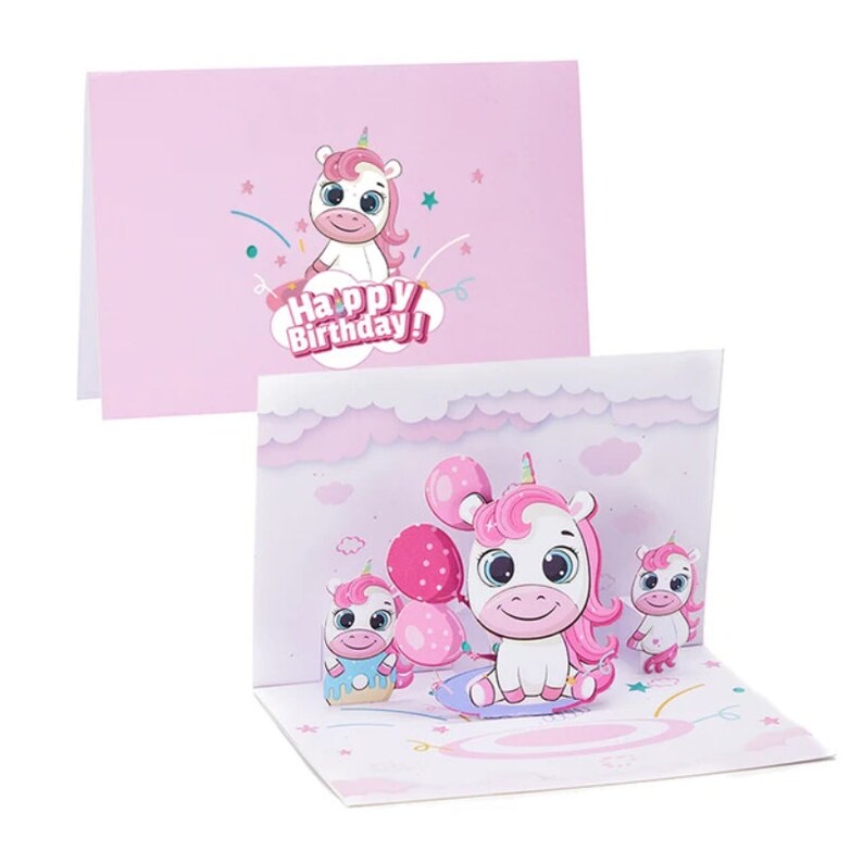 Unicorn Happy Birthday Pop up Card - Etsy