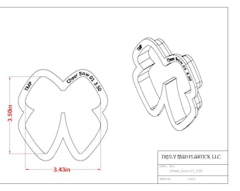 Cheer Bow 01 3.5" Cookie Cutter