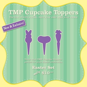 Cupcake Cookie Topper Cutters, Easter Set - 3D Printed