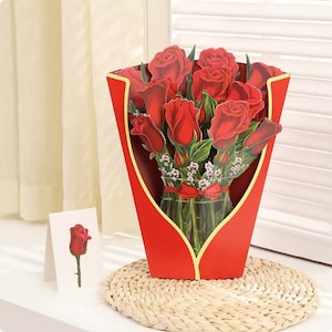Red Rose Pop Up Card