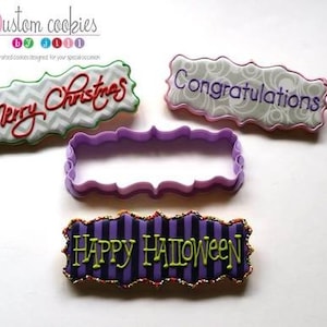 Long Plaque #44 3D Printed Cookie Cutter