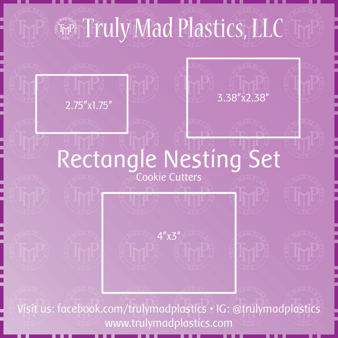 Rectangle Nesting Cookie Cutter Set, 3D Printed - Etsy