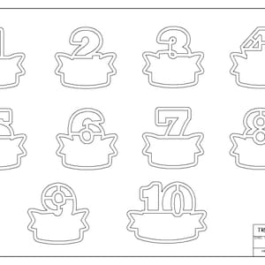 Bottom Banner Numbers  3D Cutters