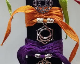 Ribbon Chakra Wrap Bracelets