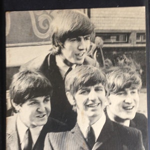 Vintage 1960s The Beatles Black & White Picture Postcard Unused