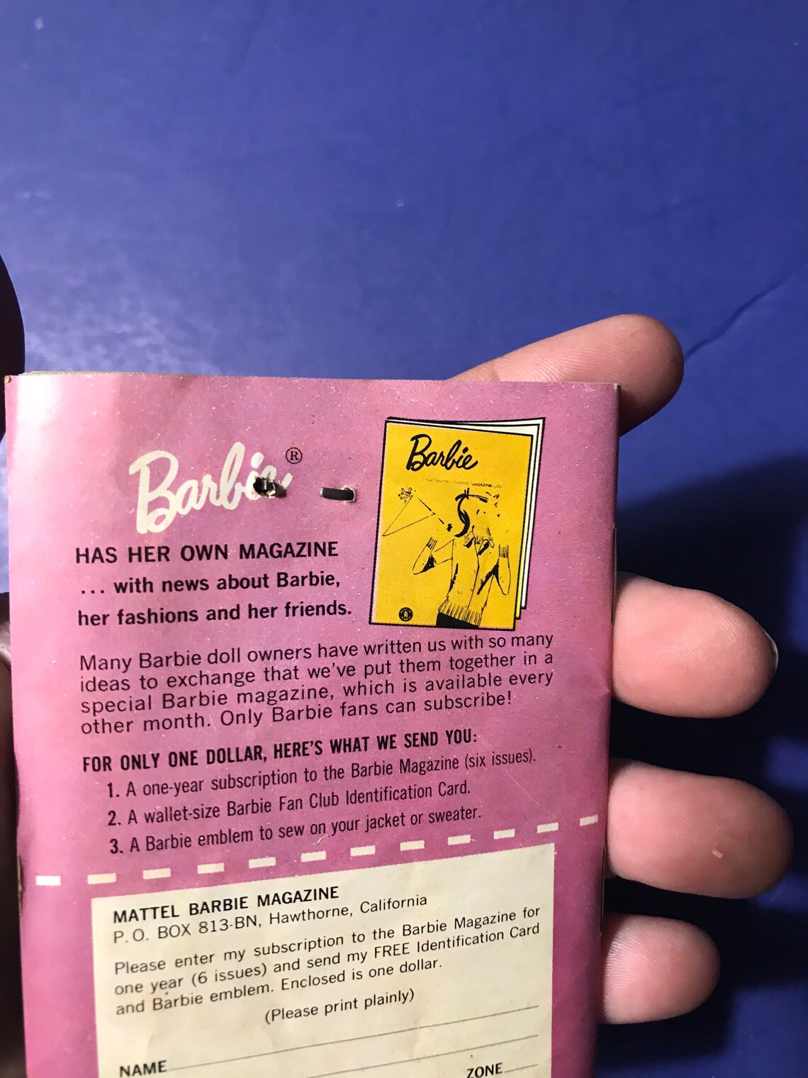 Vintage 1961 Mattel Barbie and Ken Catalog Light BLUE Booklet Teenage