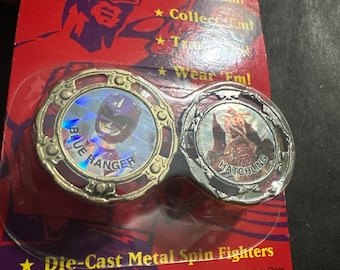 1993 Bandai Mighty Morphin Power Rangers Spin Fighters Hatchling & Blue Ranger